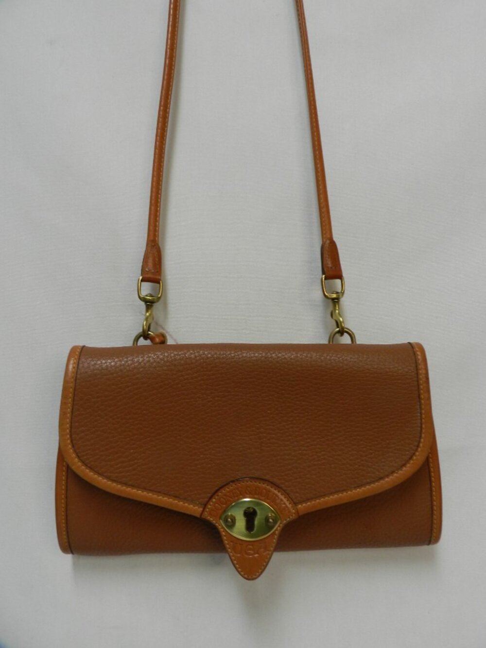 Vintage Dooney & Bourke All Weather Leather Pochette Model R77 Cavalry Bag Purse